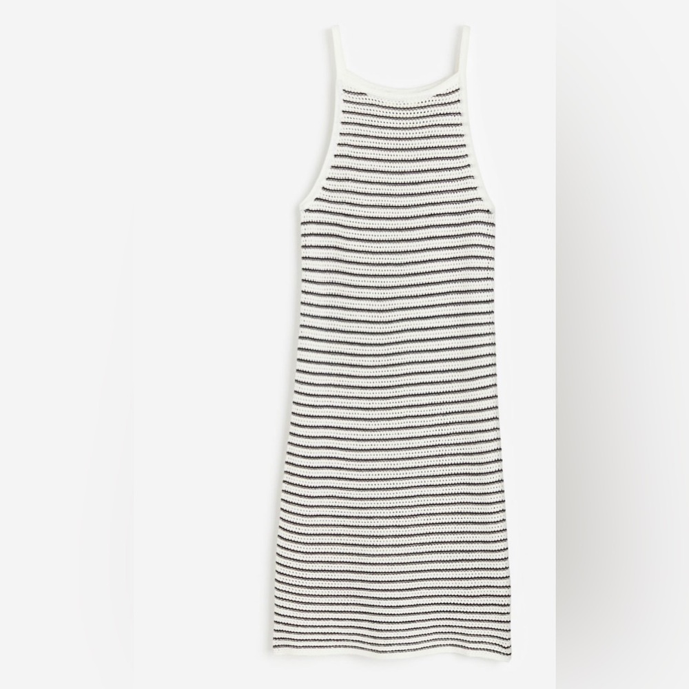 H&M Sz US 14 H&M crochet - look knit dress  sleeveless NWT